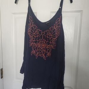 Torrid Dark Blue Camisole with Coral Floral Design